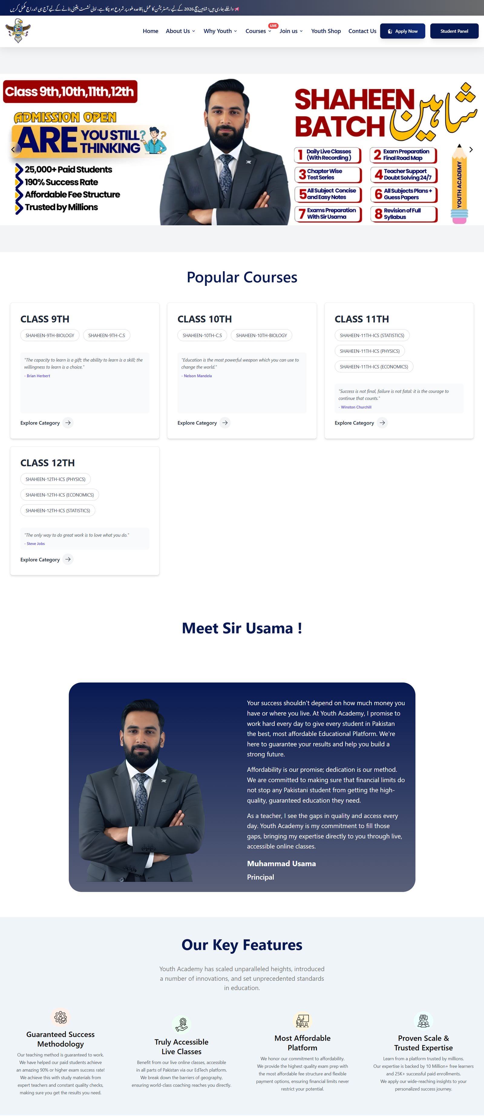 Youth Academy Online Learning Platform